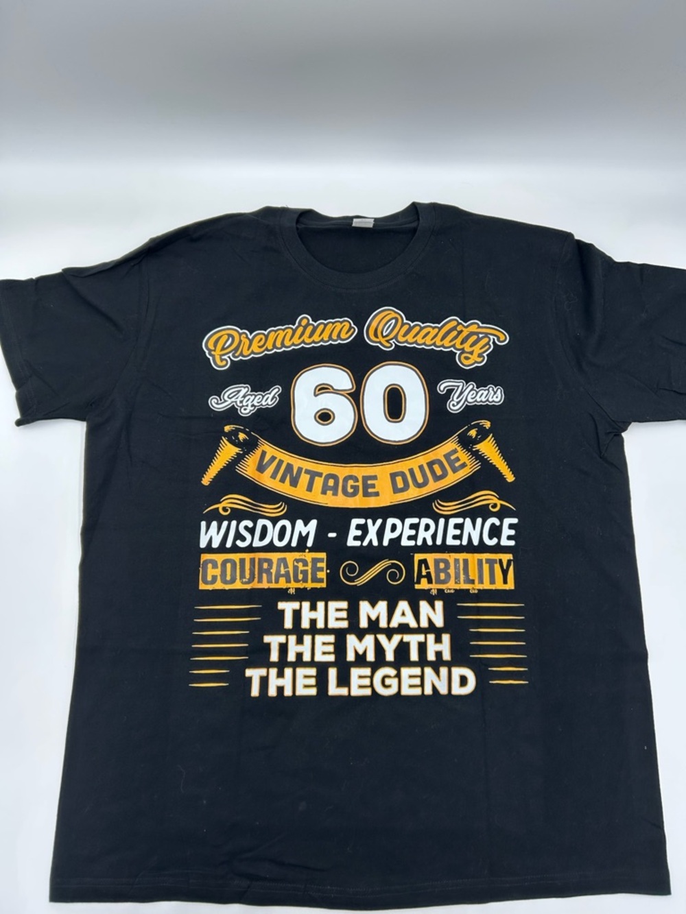 60 Vintage Dude Graphic T-Shirt - Black XL